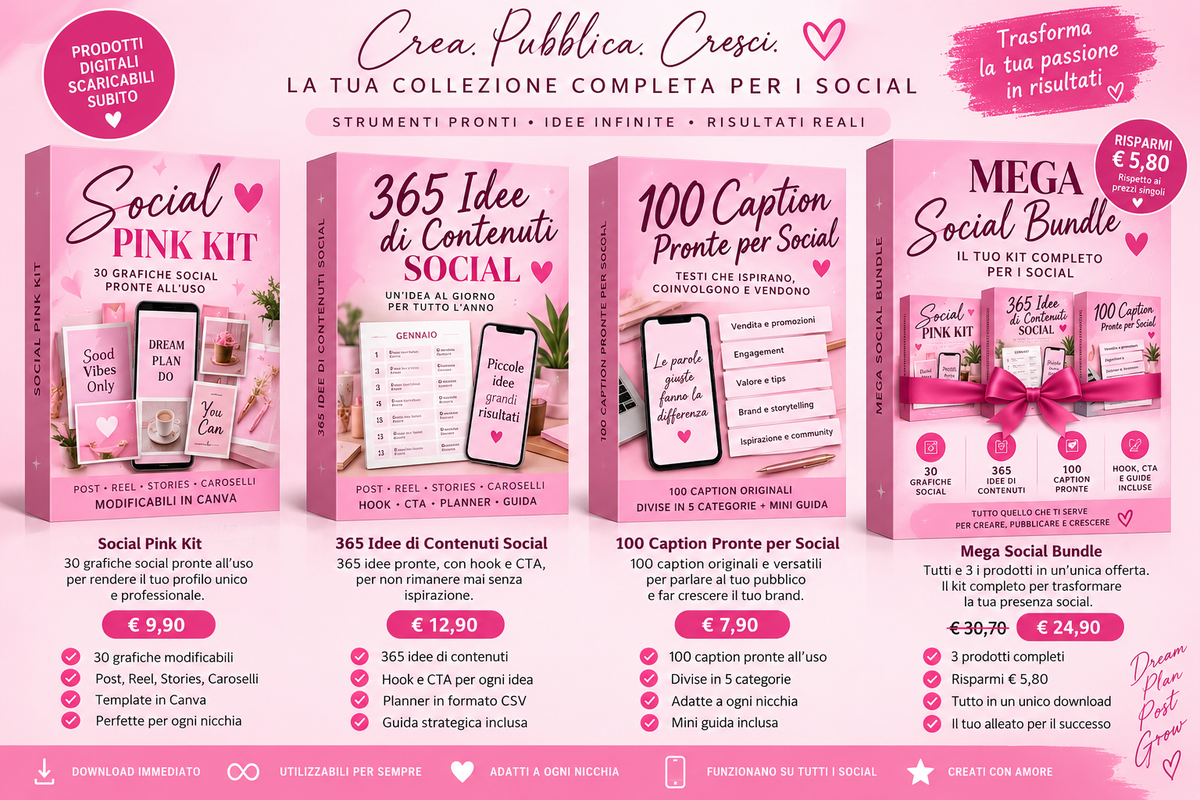 SOCIAL PINK KIT – La tua collezione completa per i social